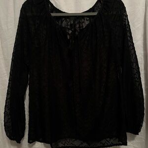 Elegant Black Sheer Women's Top